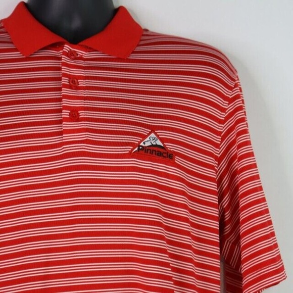 Under Armour Polo Shirt Mens M Red Casual Pinnacle Golf Outdoor Striped - Picture 4 of 6